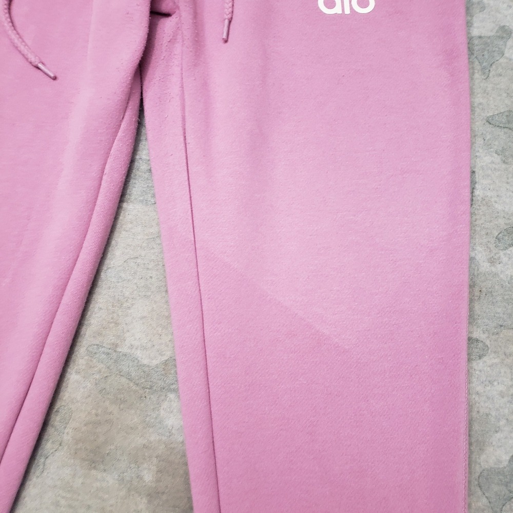 Alo Jogger Pants Womens Small Pink Fleece Drawstring Gym Fitness Running - Picture 4 of 12